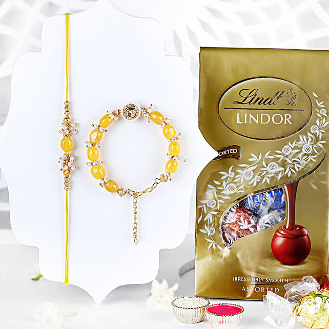 Sunkissed Pearl Bhaiya Bhabhi Rakhi Lindt Lindor Pack Canada Gift