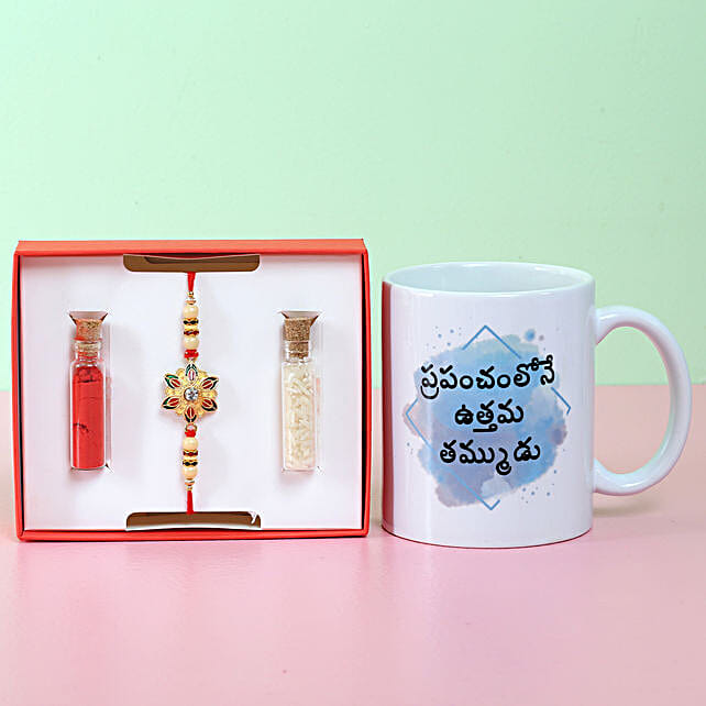 Buy Send Rakhi Happy Raksha Bandhan Mug Telugu Online Fnp