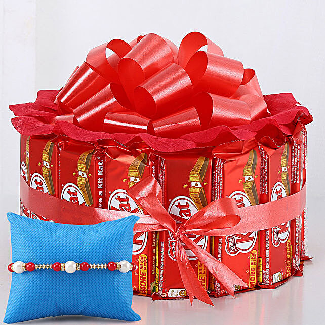 Buy Send Meenakari Rakhi Kit Kat Chocolate Arrangement Online FNP