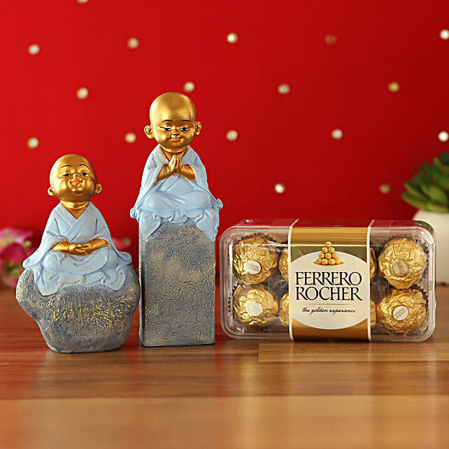 Buy Send Blue Monk Idols Ferrero Rocher Combo Online Fnp