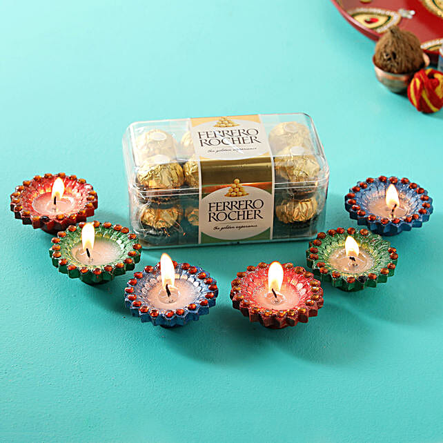 Buy Send Ferrero Rocher Radiant Wax Diyas Online FNP