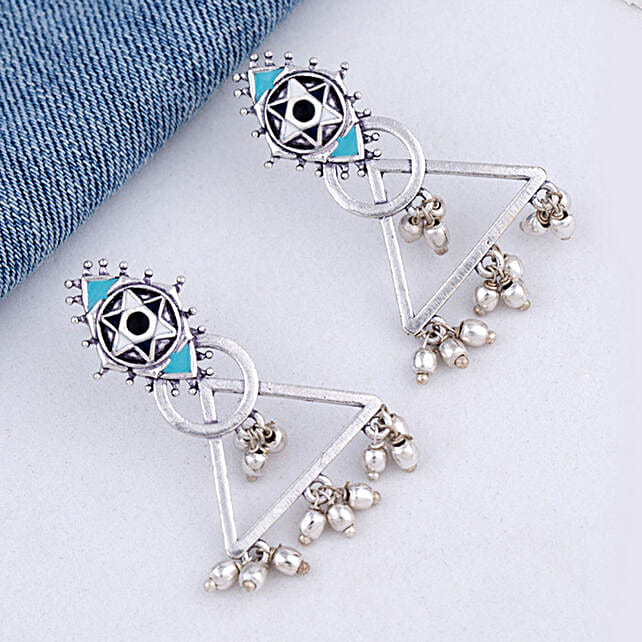 Buy Send Evil Eyes Triangles Drop Earrings Voylla Online FNP