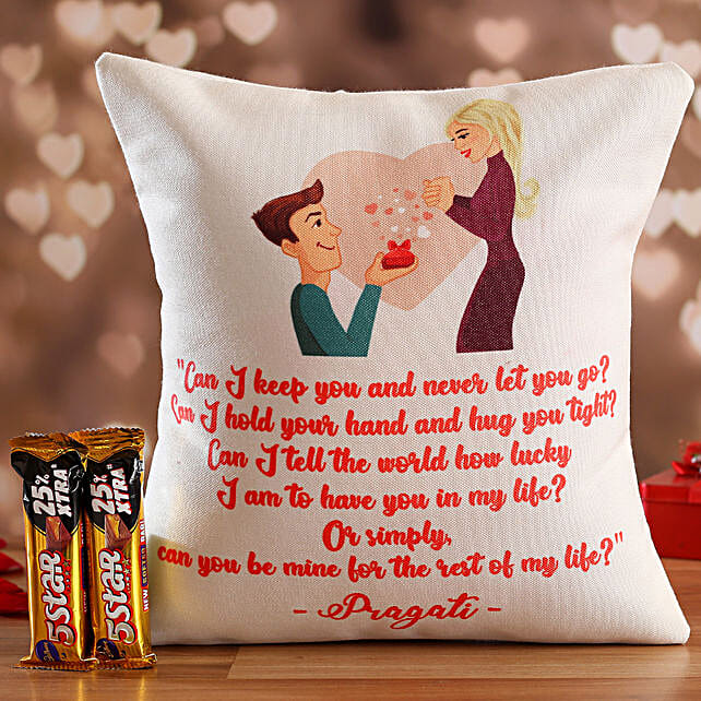 Buy Send Propose Day Personalised Cushion Cadbury Star Online Fnp