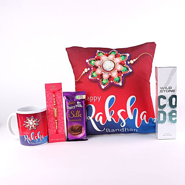 Buy Send Designer Capsule Rakhi Cushion Mug Chocolate Mp908 Online FNP