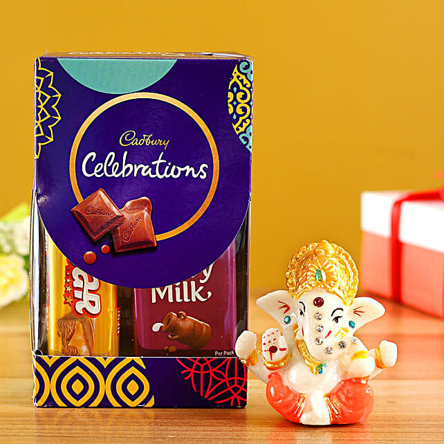 Buy Send Mukut Ganesha Idol Chocolate Box Online Fnp