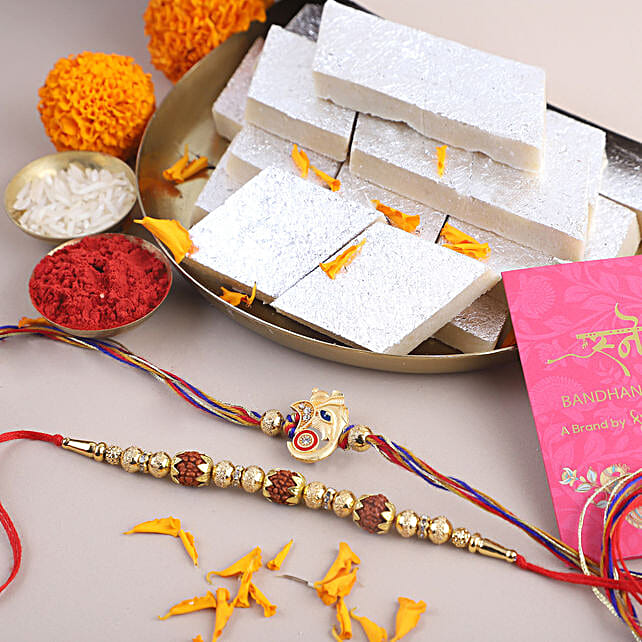 Buy Send Sneh Blessed Rakhi Set Kaju Katli Online Fnp