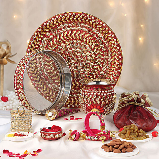 Buy Send Karva Chauth Essentials Thali Gift Set Online FNP