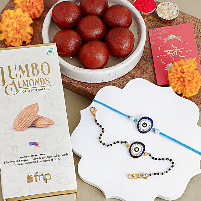 Buy Send Feng Shui Harmony Bhaiya Bhabhi Rakhi Sweets And Nuts Gift Set