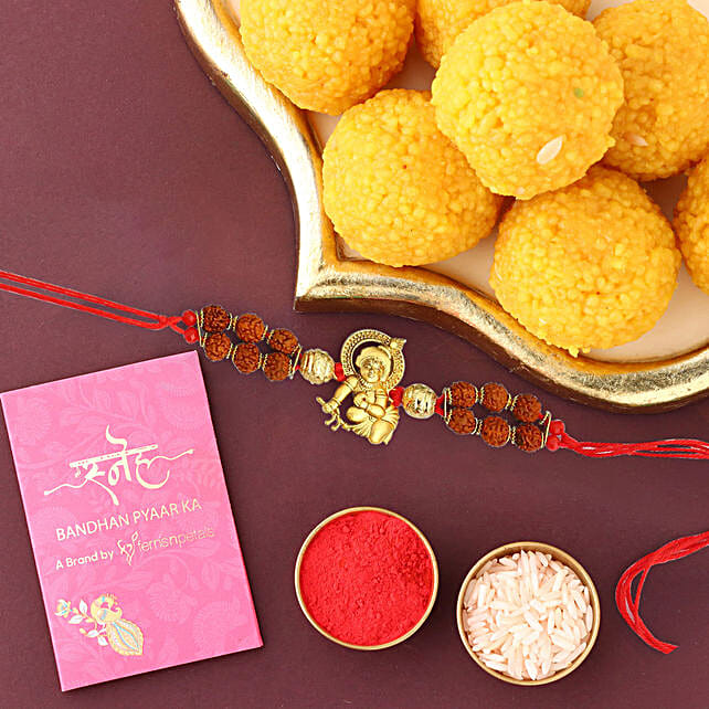 Sneh Golden Krishna Rakhi Motichoor Laddoo Uae Gift Sneh Golden