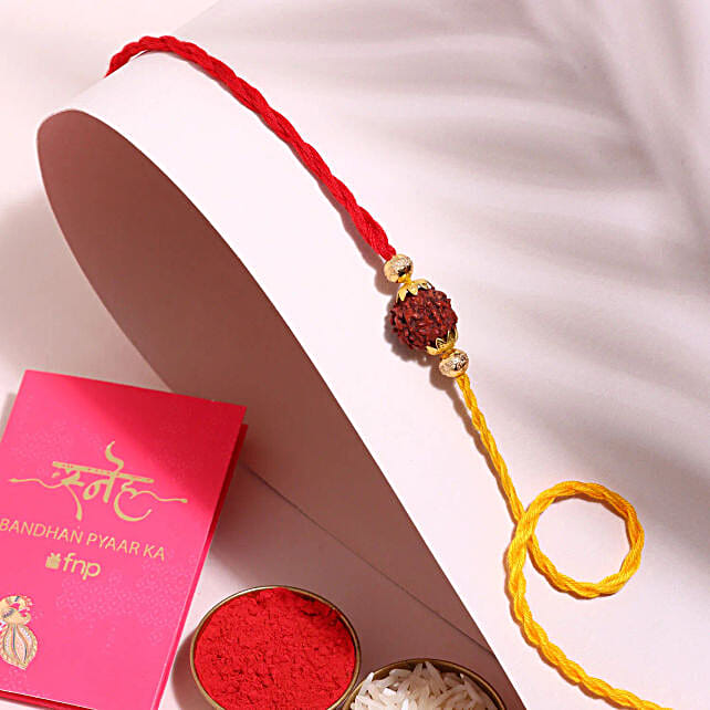 Divine Harmony Rudraksha Rakhi Uae Gift Divine Harmony Rudraksha