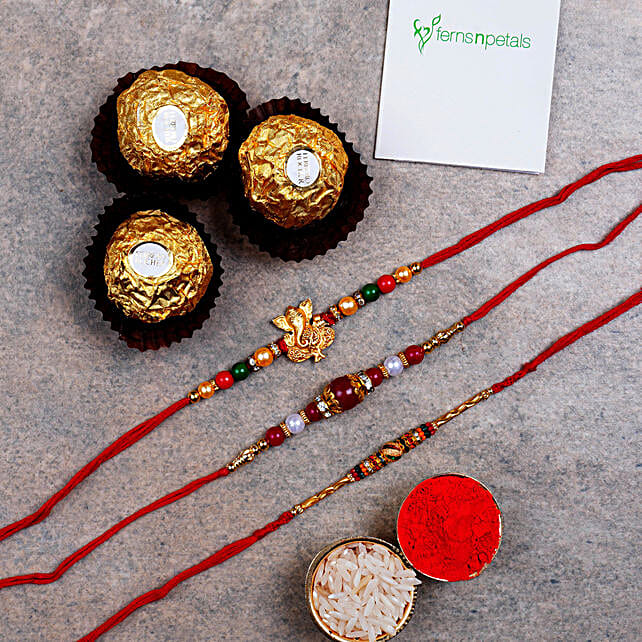 Raksha Bandhan Hamper Of Rakhis And Ferrero Rocher Usa Gift Raksha