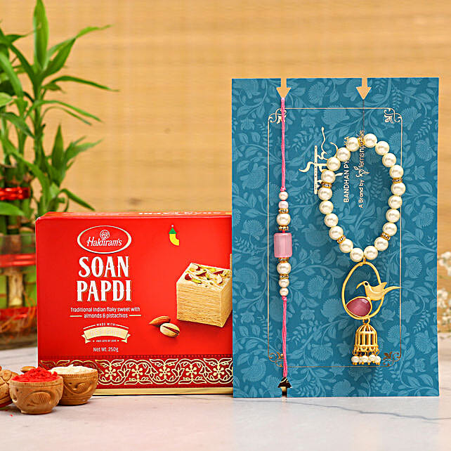 Caged Bird Bracelet Lumba Rakhi Set With Soan Papdi Usa Gift Caged