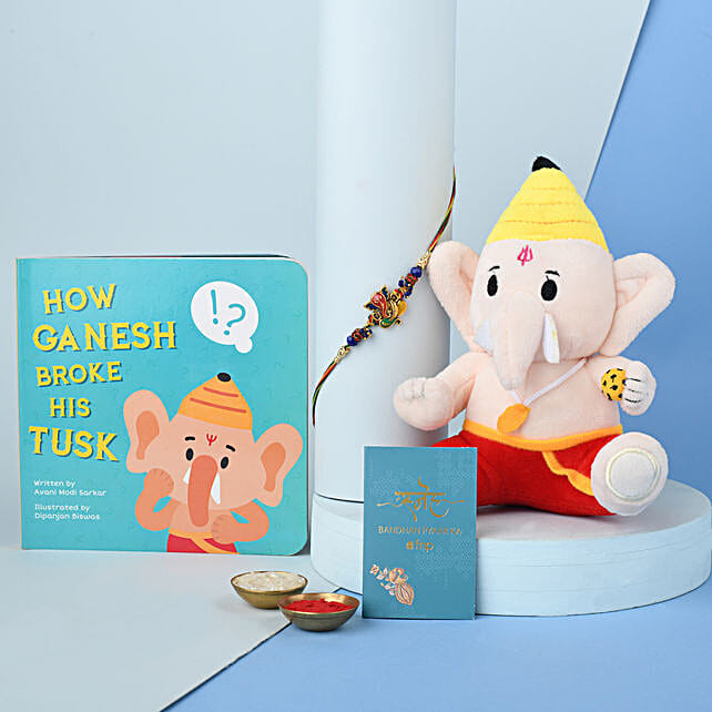 Sneh Lord Ganesha Rakhi With Toy Book Set Usa Gift Sneh Lord