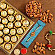 Om Pearl Rakhi And Almonds With Ferrero Rocher
