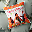 An Eternal Delight-Personalized Cushion 12x12 inches Orange and White Color
