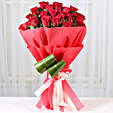 Bunch of 20 red roses with draceane leaves gifts