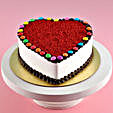 Heart Shaped Red Velvet Gems Cake