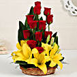Asiatic Lilies And Red Roses Online