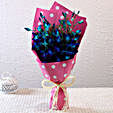 Blue Orchids In Polka Dots Wrapping