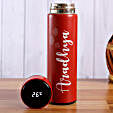 Personalised Red LED Temperature Bottle