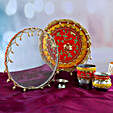 Red and Yellow Beads Thali Set