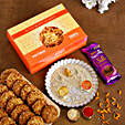 Silver Bhai Dooj Thali With FNP Cookies N Cadbury Silk