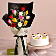 Young Love Colourful Bouquet Pineapple Cake