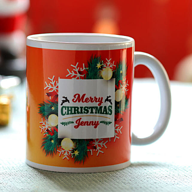 Personalised Christmas Name Mug In Belgium Gift Merry Personalised Christmas Name Mug In