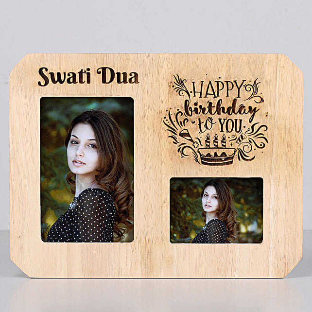 Classy Personalised One Wooden Frame Birthday In Canada Gift Custom Photo For Ferns N Petals