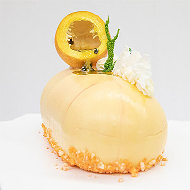 Passion Fruit Mango Charlotte Pillow Shaped Gateau Canada Gift Passion Fruit Mango Charlotte Pillow Shaped Gateau Ferns N Petals