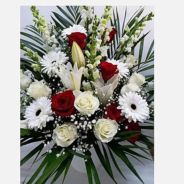 Heartfelt Condolences Mixed Flowers Arrangement canada Gift Heartfelt