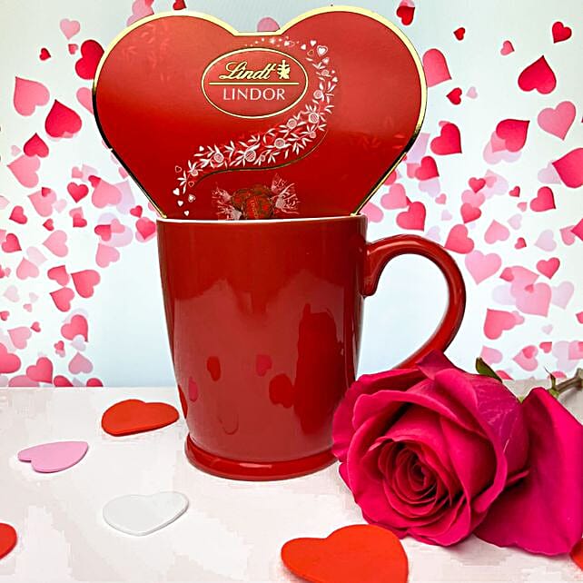 Lindt Lindor With Mug And Rose V Day Gift canada Gift Lindt Lindor