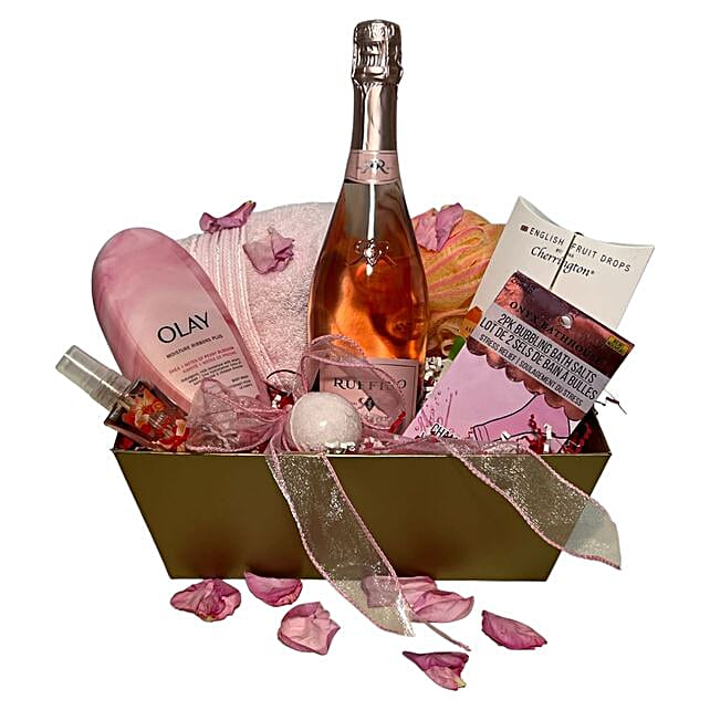 Luxury Spa Basket With Sparkles canada Gift Luxury Spa Basket With