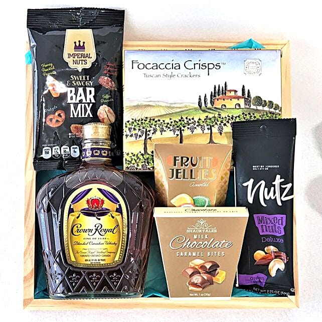 Deluxe Assortment With Whisky Gift Basket canada Gift Deluxe
