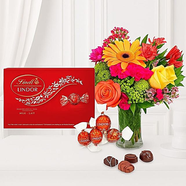 Lindor and Mixed Flowers canada Gift Lindor and Mixed Flowers FNP