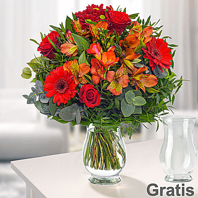 Beautiful Mixed Flowers Bouquet With Jam And Chocolates germany Gift