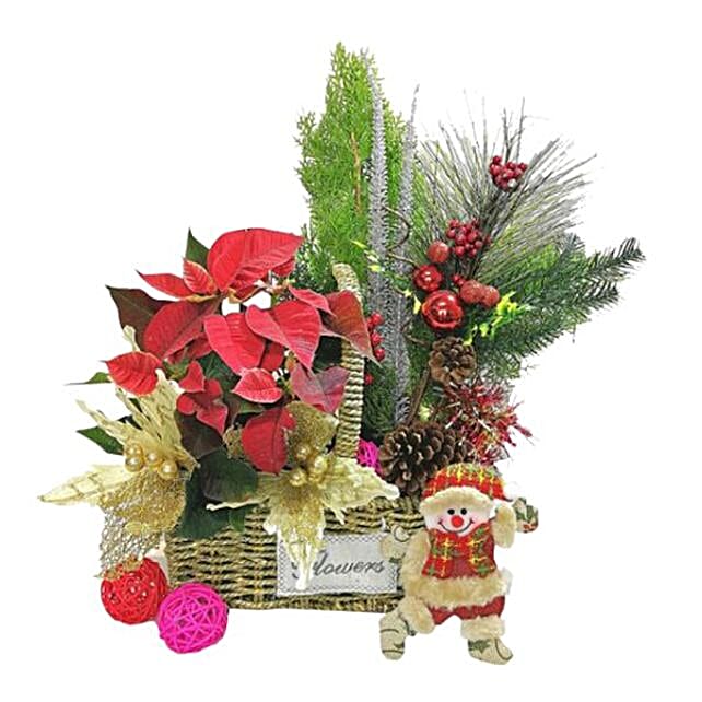Poinsettia Love Xmas Arrangement hongkong Gift Poinsettia Love Xmas