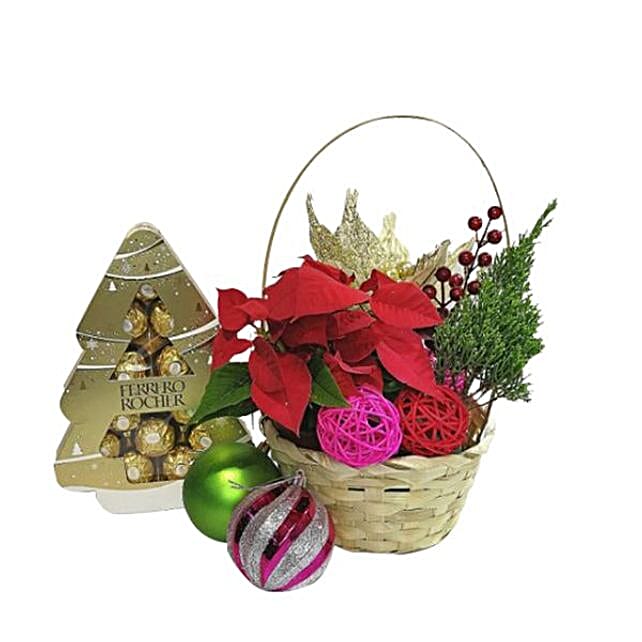 Poinsettia Wishes Xmas Arrangement hongkong Gift Poinsettia Wishes