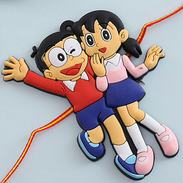 Nobita Shizuka Kids Rakhi Hungary Gift Nobita Shizuka Kids Rakhi Ferns N Petals