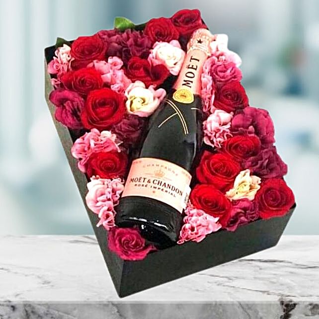 Moet Chandon Champagne And Flowers