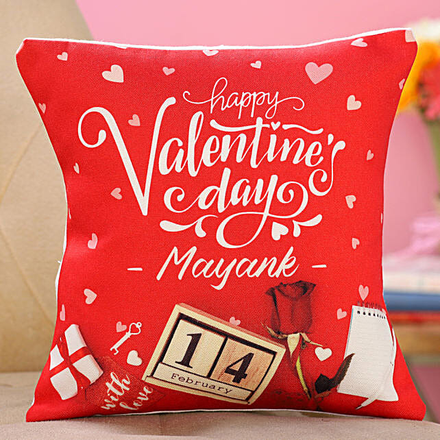 Personalised Valentine Day Celebrations Cushion Hand Delivery Ireland Gift Valentine Day Printed Cushion For Him Ferns N Petals