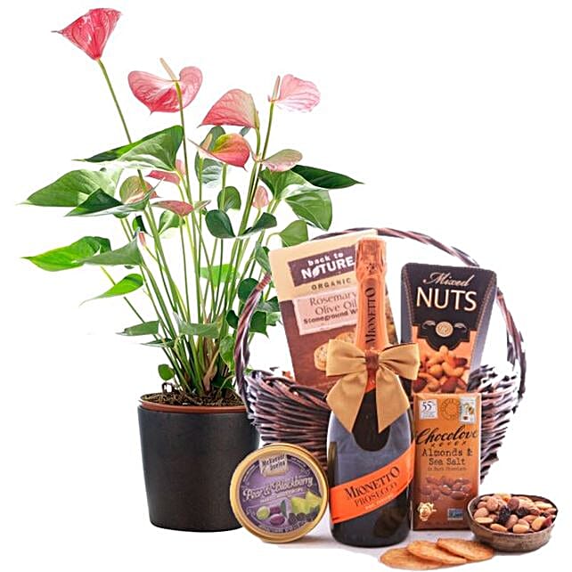 Flowers & Wine Hamper italy Gift Flowers & Wine Hamper FNP