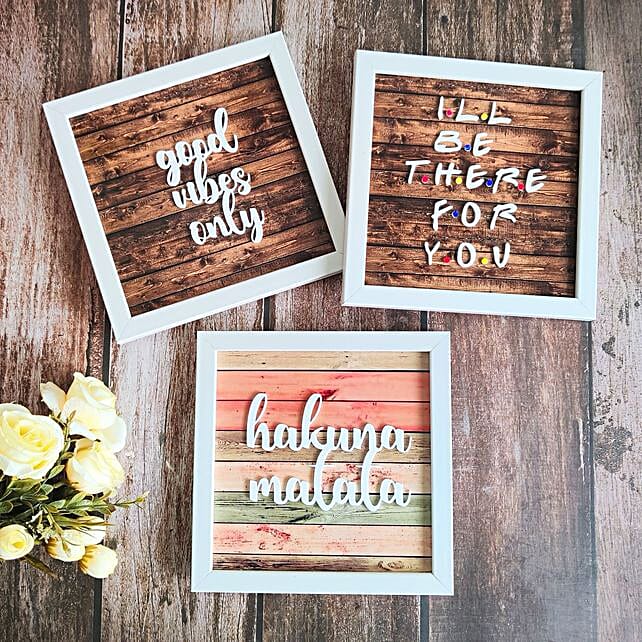 Good Vibes Set Of 3 Frames kuwait Gift Good Vibes Set Of 3 Frames FNP