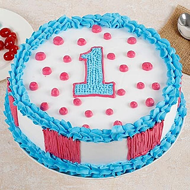 Adorable 1st Bday Vanilla Cake 1 Kg Gift Cakes Delivery Ferns N