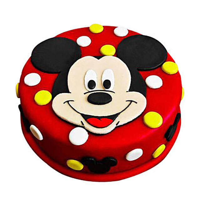 Adorable Mickey Mouse Cake 1kg Black Forest Eggless Gift Mickey