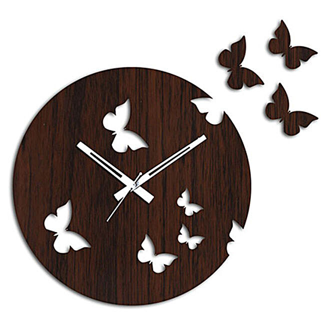 Flying Butterfly Wall Clock