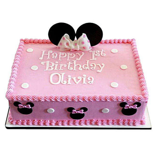 Lovely Pink Minnie Mouse Cake 1kg Chocolate Gift Minnie Mouse