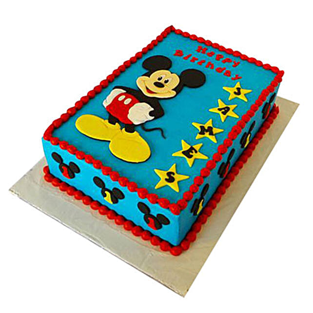 Mickey Mouse Designer Fondant Cake 2kg Chocolate Gift 5 Star