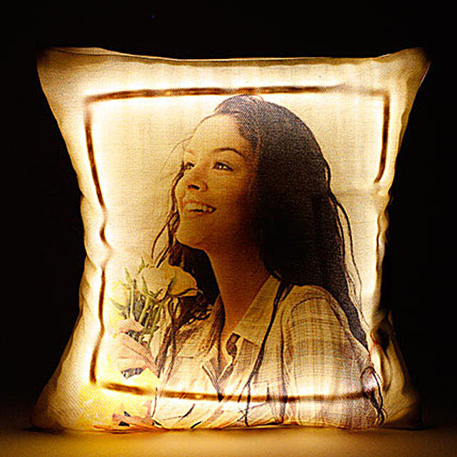 Personalized LED Cushion Yellow | Gift 