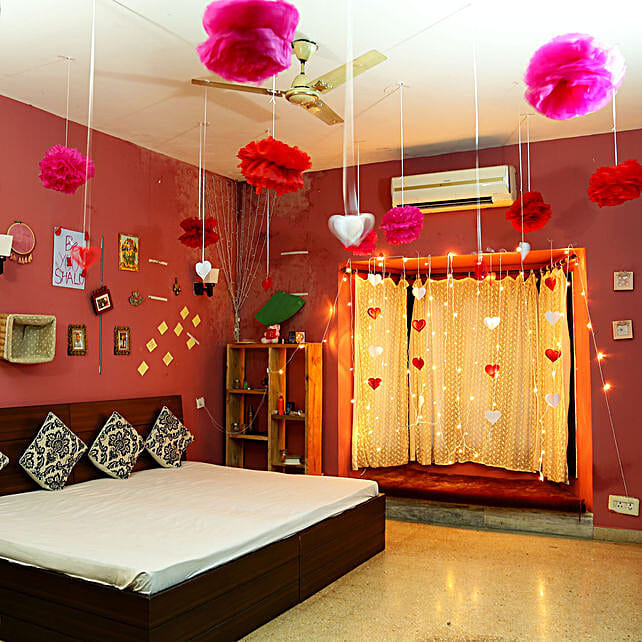 Pom Poms Hearts Decoration Gift Unique Room Pom Poms Hearts Decoration